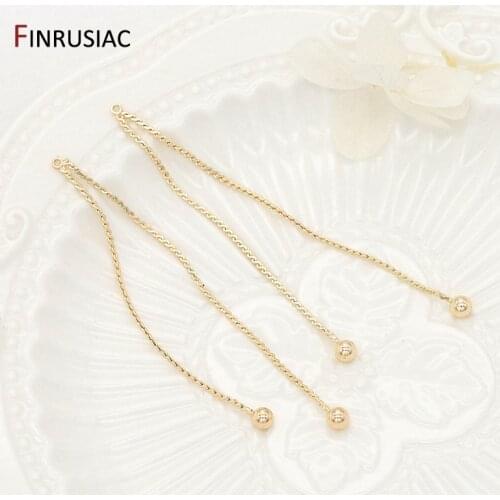 14K Real Gold Plated Earring Findings 2021 New Korean Trendy Long Tassel Pendant For DIY Earrings Making Material