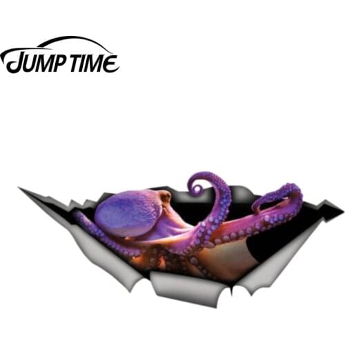 Jump Time 13cm x 5.4cm Octopus car decal Graphic Vinyl Decal Car Window Laptop Bumper Animal Car Stickers