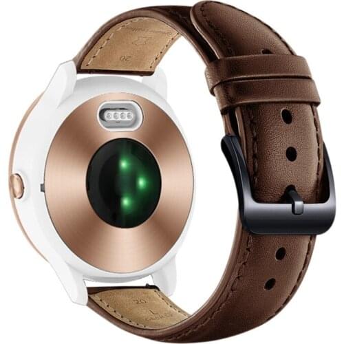 20mm High quality Leather bracelet For Garmin Venu vivoactive 3 music Forerunner 245 645 strap Smart Watch Quick release band