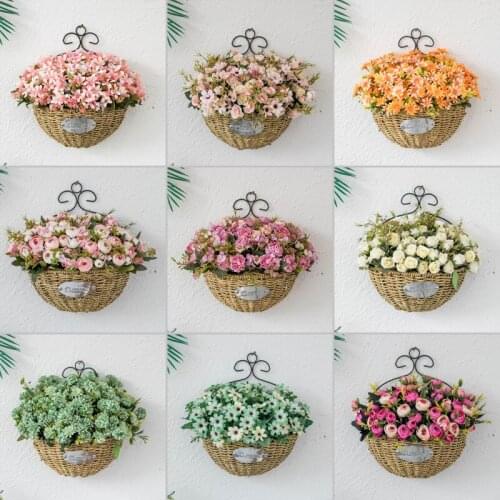 Garden grass Willow wall hanging decorative flower basket ornament living room wall pendant flower arrangement