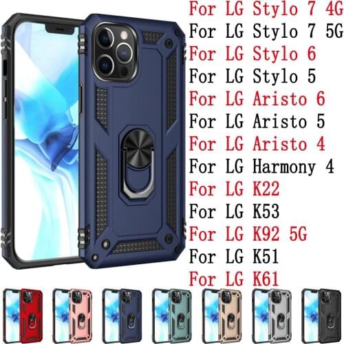 Sunjolly For LG Stylo 7 4G 5G 6 5 Aristo 6 5 4 Harmony 4 K22 K53 K92 5G K51 K61 Case Cover coque Bracket