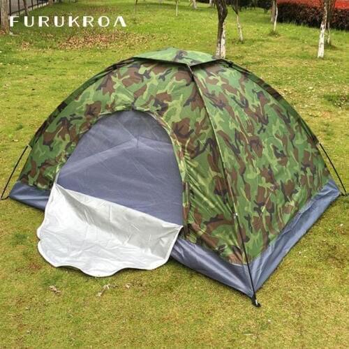 Waterproof Camping Tent Outdoor Sport Fishing Anti UV Tourist Tent Quick Opening Picnic Beach Hunting with Bag Camouflage X410B