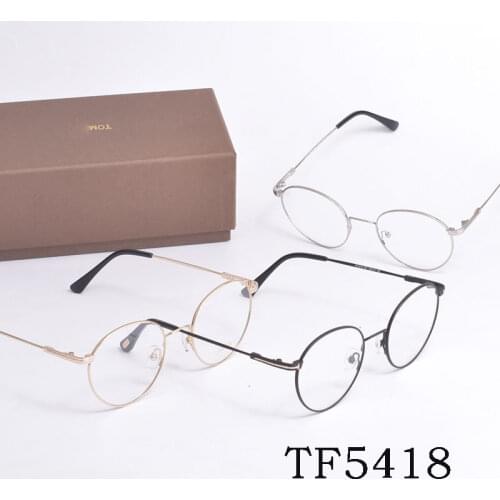 Vintage Tom For Man Optical Eyeglasses Frames Forde Small Round Frame Women Reading Myopia Prescription Glasses TF5418