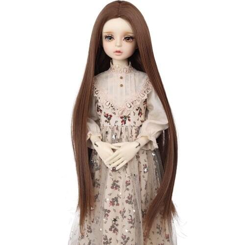 MUZIWIG BJD Wigs Hair 1/6 1/4 1/3 DIY Dolls Accesories High Temperature Fiber Long Straight Natural Color Wigs For SD/BJD Dolls