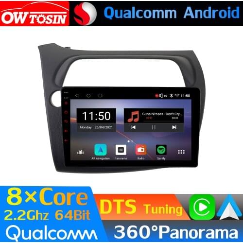 Qualcomm 8Core Android Car Multimedia For Honda Civic 8 FK FN 2005-2011 360 Panoramic Radio GPS Navigation CarPlay Head Unit 4G
