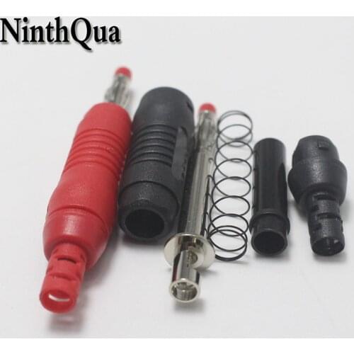 1pcs 4mm banana plug safety type telescopic sheath welding assembly type nickel-plated for 13AEG 14AWG 16AWG Silicone Cable