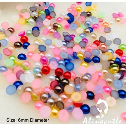 18g 4mm 6mm half mix color round flat pearl Stone Sticker Creative DIY handmade Art Crafts Scrapbooking Stickers pearl