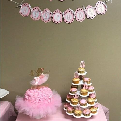 2020 Custom Personalised Ballet Slippers Cupcake Toppers milestones birthday Party Decorations Dessert toothpicks