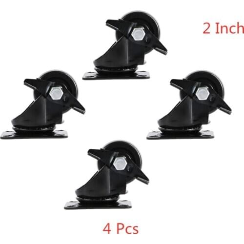 4 Pcs/Lot 2 Inch Brake Wheel Low Center Of Gravity Caster Silent Wear Resistant Industrial Machine