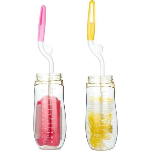 5pcs/set Baby Bottle Brush Nipple Brush 360-degree Rotating Head Cleaning Scrubbing Washing Sponge Cup Brush Kit Cup Cleaner