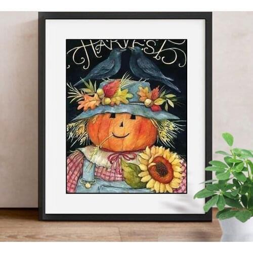 DIY Diamond Painting Halloween Cartoon Mosaic Diamond Embroidery Pumpkin Full Square Picture Of Rhinestone Handmade Gift