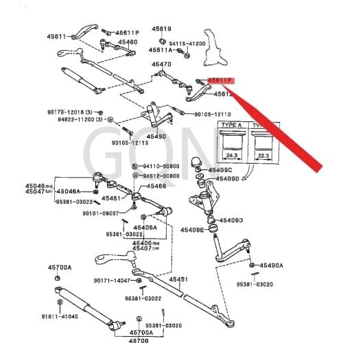 Bolt (for steering knuckle) 1983-Toy ota HIL UXQ UIC KDE LID YNA LAN DCR UIS ER steering knuckle screw