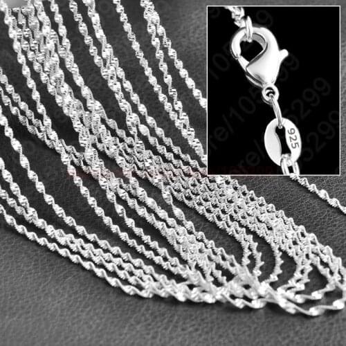 Wholesale 10PCS 16-30 Inches Double Big Singapore Chain 925 Sterling Silver Real Jewelry Necklace Chains For Pendant