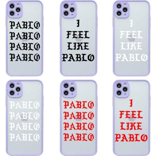 Kanye Omari West fashion Pablo Phone Cases For iphone 12 11 Pro Max Mini XS 8 7 Plus X SE 2020 XR Light purple Matte Transparent