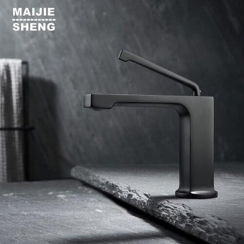 Black Faucet Paint Brass Faucet Bathroom Basin Faucets Blacked Hot Cold Mixer Tap Single Hole