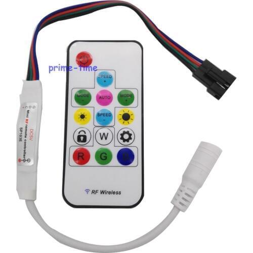 SP103E Mini Digital WS2801 Controller with 14 Keys RF Wireless Remote 2048 Pixels work with DC5V WS2801 Pixel LED Strip