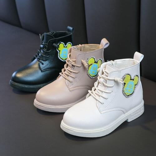 Disney childrens cartoon Mickey Mouse non-slip soft bottom thick warm cotton shoes baby boy girl Martin boots casual shoes