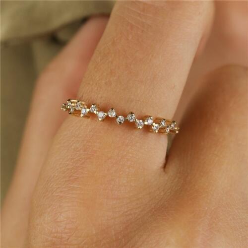 Cute Female Small Round Stone Ring 100% Real 925 Sterling Silver Finger Ring Boho Promise Wedding Engagement Rings For Women