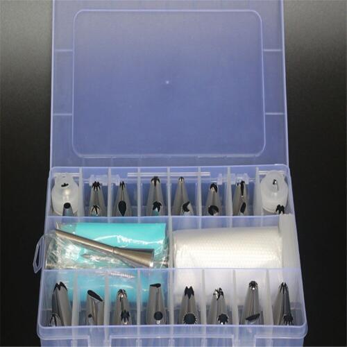 49pcs/Set Confectionery Bag With Nozzles Icing Piping Tip Stainless Steel Cake Decorating Tool Pastry Cream Spout For Baking