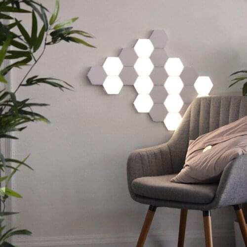 DIY Quantum Light Touch Sensitive Sensor Night Lamp Modular Hexagonal LED Magnetic Light Creative Smart Wall Lamp for Home Decor
