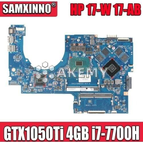 Laptop motherboard DAG37DMBAD0 G37D For HP for PAVILION 17-AB 17-W series motherboard 915550-601 with 1050Ti 4GB i7-7700H