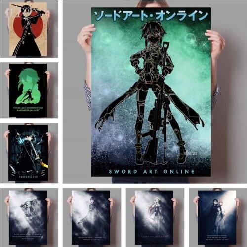 Sword Art Online Poster SAO Kirigaya Kazuto Canvas Painting Wall Decor Anime Posters Wall Art Picture Room Decor Home Decor