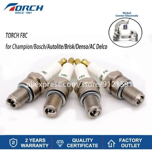 Lots Alternative Spark Plugs Torch F8C Replace Champion N3C Autolite 4054 Beru 14Z-3CU Brisk L10C Bosch W240T2 Ignition System