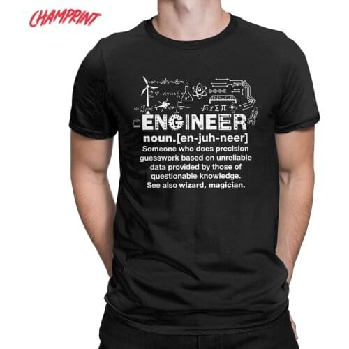 Men Engineer Humor Definition T Shirts Programmer Cotton Tops Humorous Short Sleeve Crewneck Tee Shirt Plus Size T-Shirt