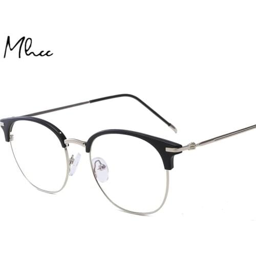 2021 New Personality Eye Protection High-quality for Women and Man Round Retro Metal Half-frame Ultra-light Unisex Flat Glasses