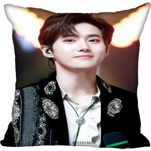 New Custom Kpop EXO SUHO Pillowcases Printed Square Silk Pillowcase Home Decorative zipper Satin Pillowcases (One Side)