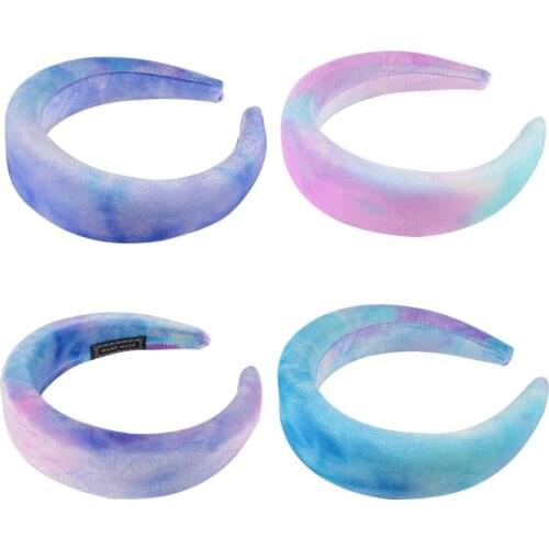 Hair Accessories Padded Velvet Headband For Women Girls Gradient Color Hairband Pearl Sponge Plastic Hair Hoop Winter Hairbands