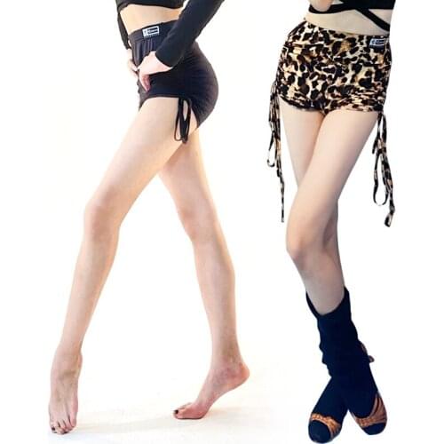 Latin Dance Clothes New Girls Professional Latin Chacha Drawstring High Waist Practice Shorts Pants Latin Dance Costumes DN9443