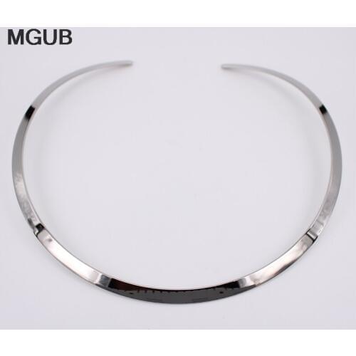Factory wholesale sale 316L stainless steel fashion women necklace jewelry width 4mm-6mm Three color collar options LH653