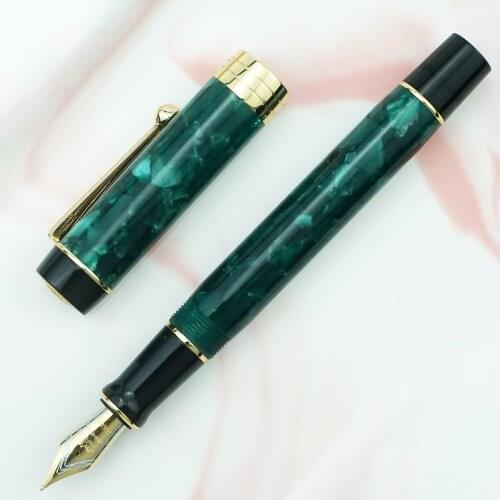 Green Jinhao 100 Centennial Resin Fountain Pen EF/F/ 18KGP M/Bent Nib with Converter Writing Business Office Gift Ink Pen