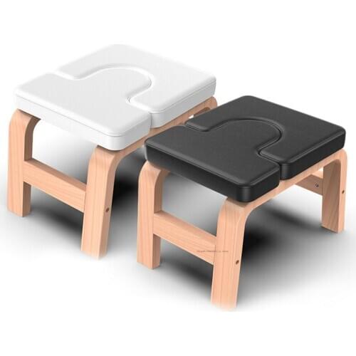 Yoga Headstand Bench, Multifunctional Yoga Inversion Chair with Solid Birch Wood Frame, Yoga Headstand Stool Idea for Workout