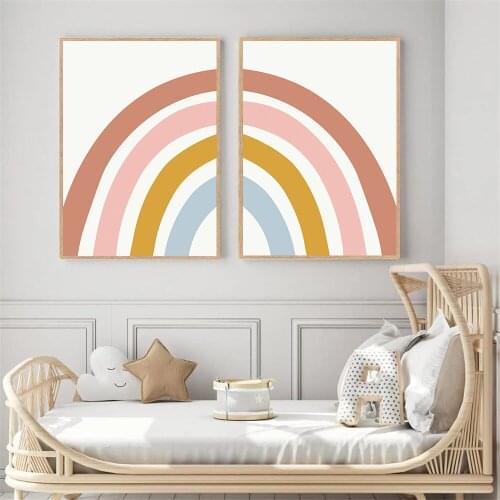 Rainbow Posters And Prints Nursery Canvas Poster Painting Boho Child Wall Art Print Nordic Decorative Picture Kids Room Decor