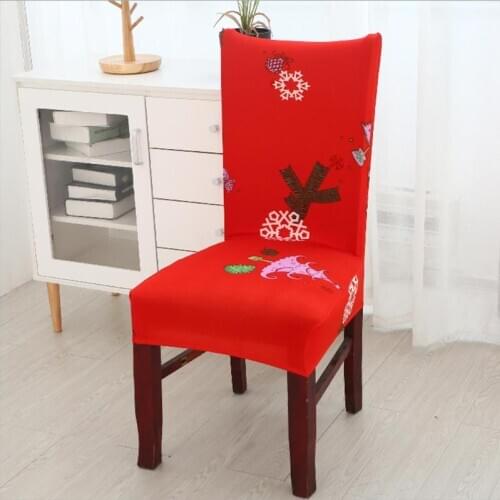 Christmas Dinner Restaurant Table Chair Cover New Year Decor Supplie Spandex Stretch Seat Covers Hotel Banquet Home Room Decor