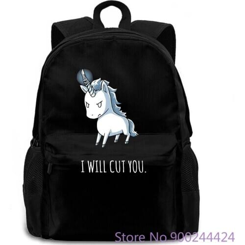 I Will Cut You - Stabby Unicorn Print Cool Design 3D women men backpack laptop travel school adult student