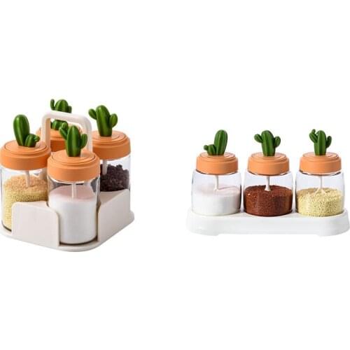 Kitchen Seasoning Box Household Sealed Cactus Seasoning Jar Seasoning Storage Seasoning Combination Set