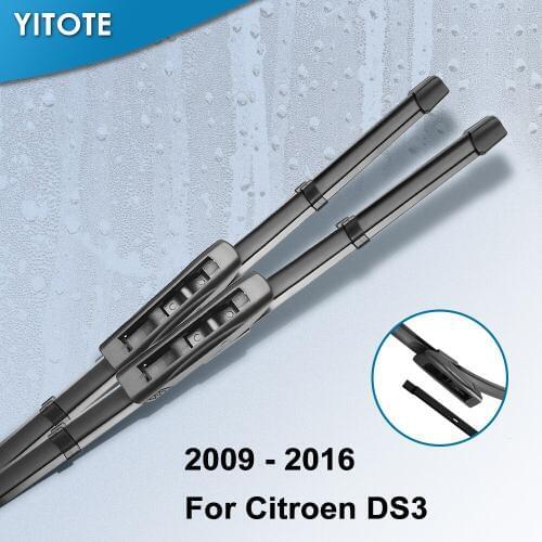 YITOTE Windscreen Wiper Blades for Citroen DS3 Fit Bayonet Arms 2009 2010 2011 2012 2013 2014 2015 2016