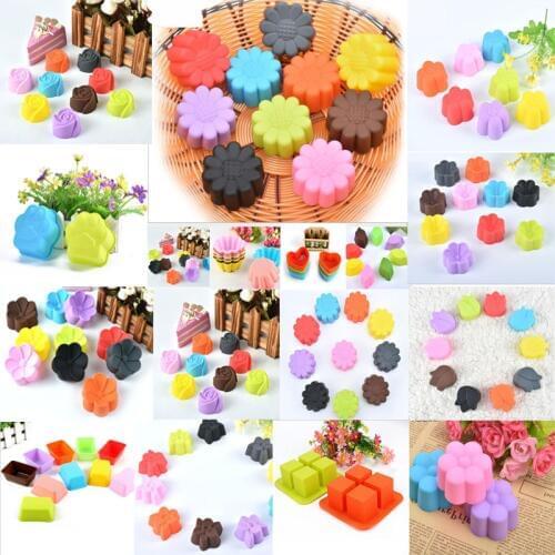 Silicone Mold Heart Cupcake Soap Silicone Cake Mold Muffin Baking Nonstick and Heat Resistant Reusable Silicone Cake Molds Mould