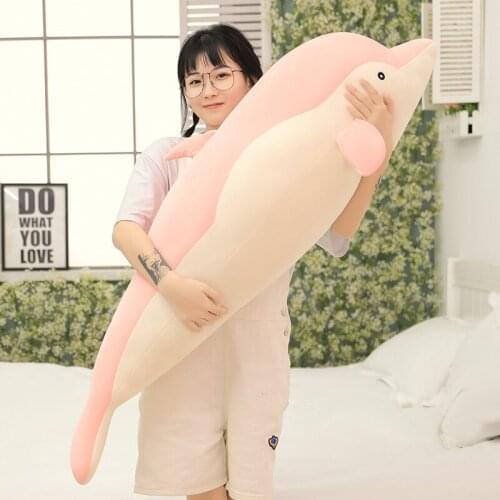 35-130cm Cute Down Cotton Dolphin Doll Plush Toy Soft Animal Ocean Sea Stuffed Pillow Toys Children Birthday Christmas Gift Toys