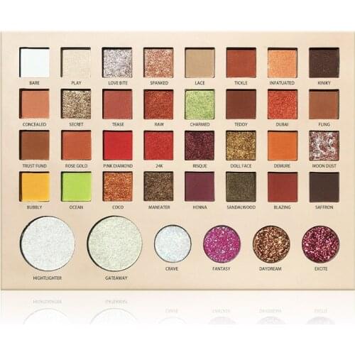 38 Colors Makeup Eyeshadow Palette Glitter Matte Color Water Waterproof Long Lasting Eyeshadow