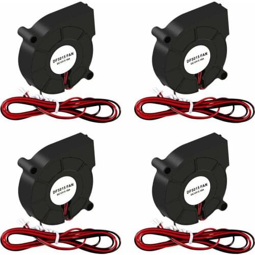 PCS 4 Blower Cooling Fan Hotend Extruder 3D Printer 5015 Brushes DC 50x50x15mm 12V/24V Cooling Fan 2 Pin Terminal