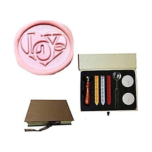 MDLG Vintage Love heart Custom Picture Logo Wedding Invitation Wax Seal Sealing Stamp Sticks Spoon Gift Box Set Kit