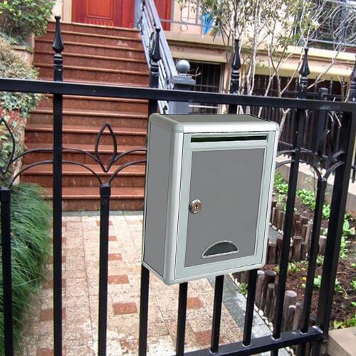 High Quality Aluminium Lockable Secure Mail Letter Post Box Mailbox Postbox Retro Home Garden Letter Mail Box Garden Ornament