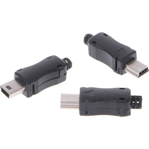 YYDS 10Sets DIY Mini USB 2.0 5PIN Plug Socket With Plastic Cover With Tail Connector