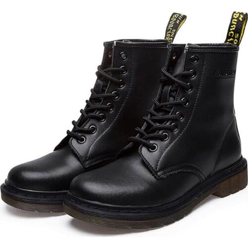 Women Boots Winter Platform Martin Boots Female Leather Short Booties British Autumn Shoes Motorcycle Boots Ankle Boot Plus Size