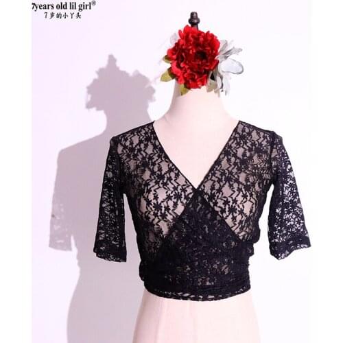 Dance Dress Belly Dance Practice Performance Dress Korean lace short-sleeved blouse brand design
