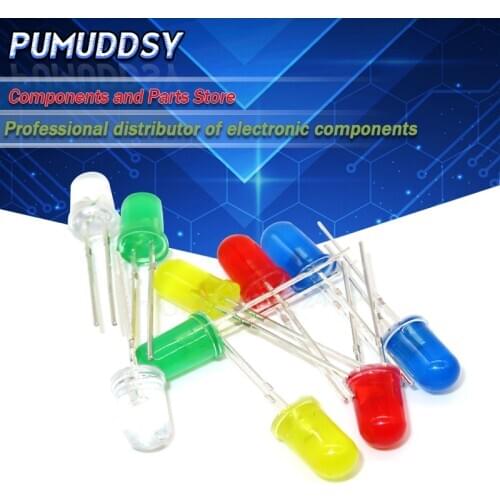 100PCS 5mm LED diode Light Assorted Kit DIY LEDs Set White Yellow Red Green Blue electronic diy kit Hot sale